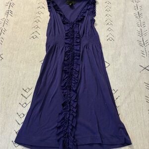 Attention Purple Ruffle Mini Dress